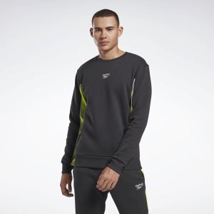 Bluza Męskie Reebok Crew Czarne/Głęboka Zielone PL 28PLSDT